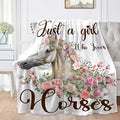 Just A Girl Who Loves Horses Throw Blanket by AUSMART