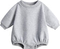Bafeicao Baby Boy Girl Sweatshirt Romper Organic Cotton Solid Color Long Sleeve by Bafeicao