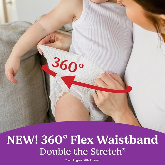 Huggies Size 4 Baby Diapers, Little Movers HuggFit 360° Baby Diapers - Image 3