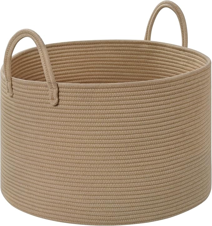 67L Storage Basket for Organizing, Cotton Rope Woven Blanket Basket, Toy by Degeyoyo