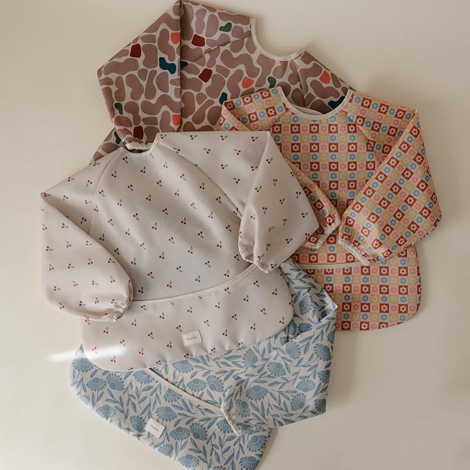 mushie Long Sleeve Baby Bib | Water Resistant Adjustable Fit - Image 5