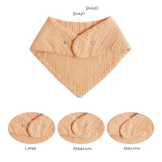 Konssy Muslin Baby Bibs 10 Pack Baby Bandana Drool Bibs 100% Cotton - Image 2