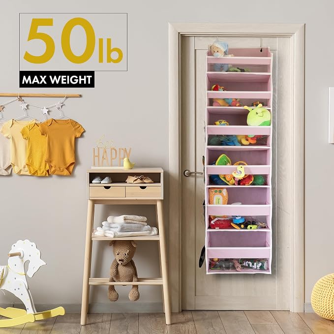 HOMELUX THEORY 1 PC Heavy Duty Over the Door Organizer 55x14x6.7, 6 Large Front - Image 8