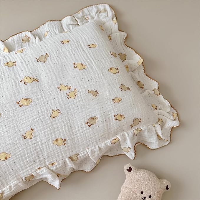 BuLuTu Cute Toddler Pillow Cases Cotton Muslin Toddler Pillowcase 1 PC - Image 5