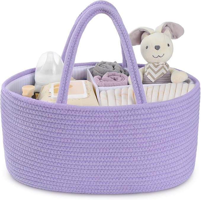 Maliton Baby Diaper Caddy Organizer, Cotton Rope Diaper Caddy Basket, Large by Maliton