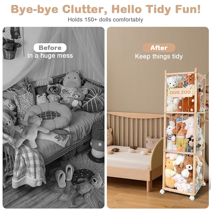 Stuffed Animal Storage, Wood Stuffed Animal Zoo Storage - Image 5