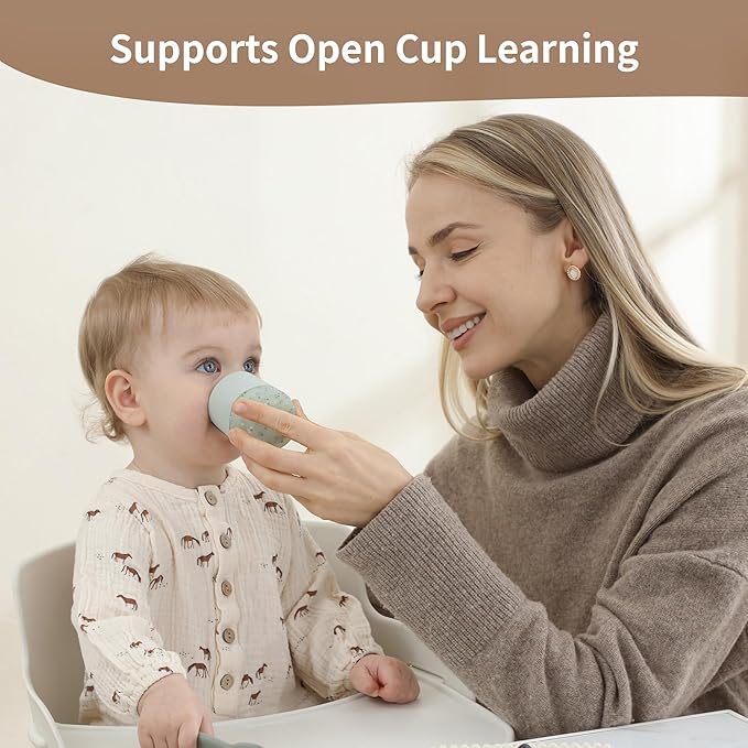 Moonkie Silicone Baby Cups 4 Months+ | Tiny Open Training Cups - Image 3