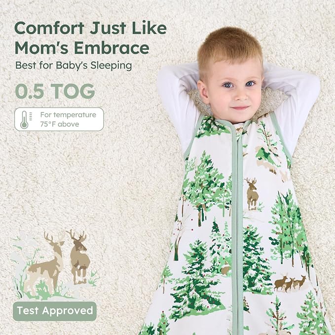 Baby Sleep Sack 12-18 Months 100% Cotton Lightweight 0.5 TOG Wearable Blanket - Image 5