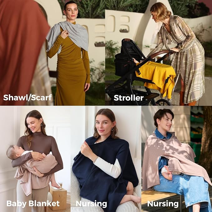 Momcozy Nursing Cover for Breastfeeding, Soft Privacy Poncho, Portable Breast - Image 7