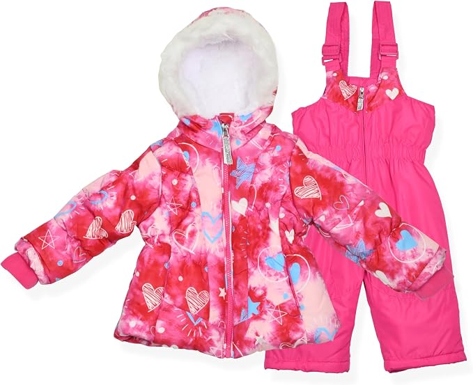 Arctic Quest Little Girls Bib Snow Pants and Ski Jacket Water-Resistant Snowsuit - Image 7
