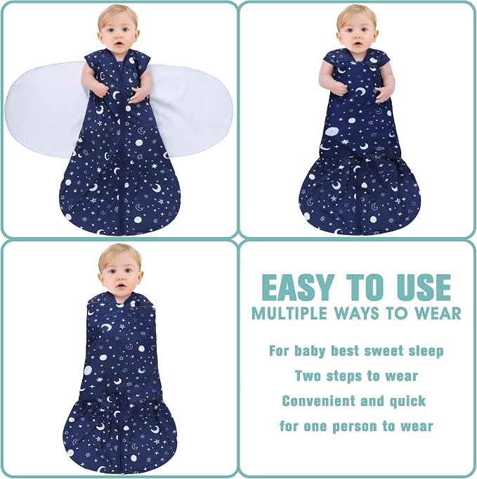 Newborn Sleep Sack Baby Swaddle, Swaddle me 3-6 Month, 3-Way Adjustable - Image 3