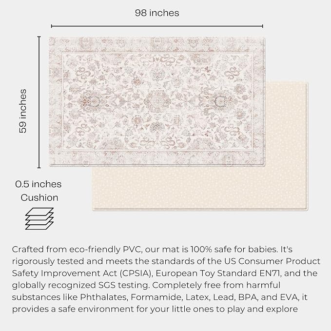 Baby Care Soft Rug 98'' x 59'' Original One-Piece Reversible Rollable - Image 6
