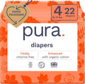 Pura Size 4 Eco-Friendly Diapers Totally Chlorine Free Hypoallergenic, Soft by MyPura
