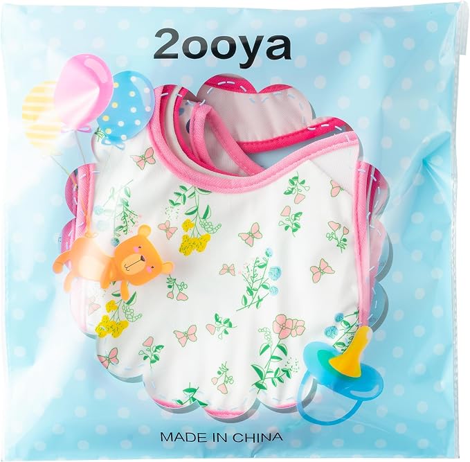 7Pcs Cotton Waterproof Baby Bibs Hook Loop Closure Newborn Bib Keepsake Baby - Image 6