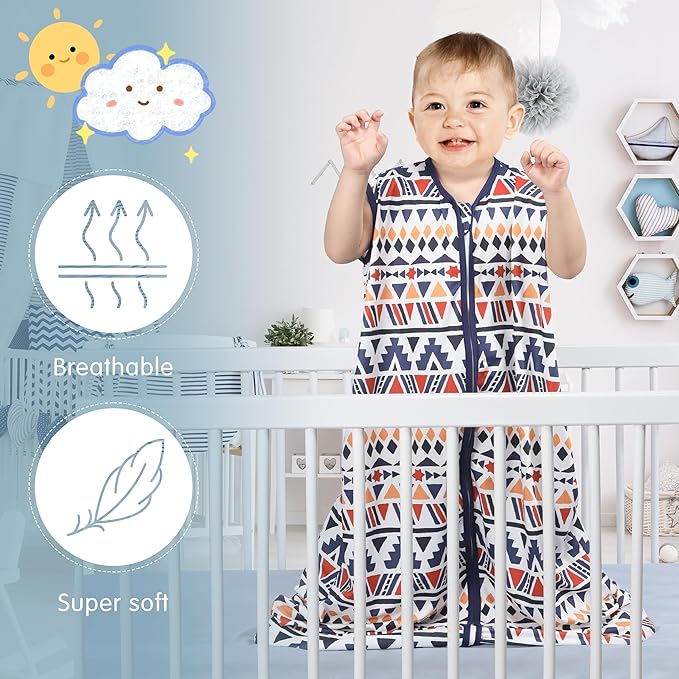 3 Pack Baby Sleep Sack 100% Rayon Cotton Baby Sleeping Bag 2-Way Zipper Toddler - Image 3