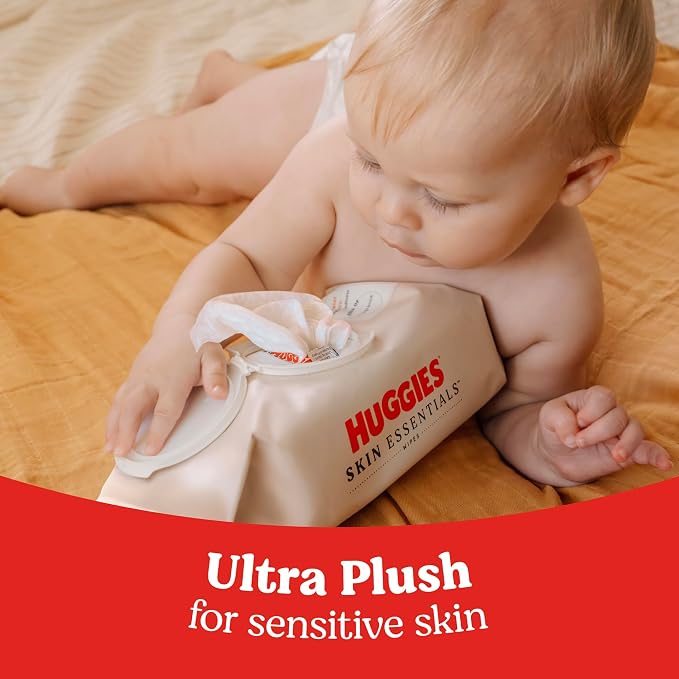 Huggies Skin Essentials Baby Wipes, Hypoallergenic, 99% Water, 6 Flip Top Packs - Image 3