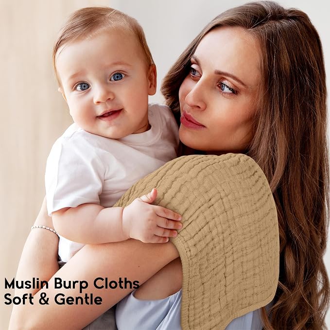 Muslin Burp Cloths for Baby 100% Cotton Burping Cloths for Boys Girls Large - Image 2