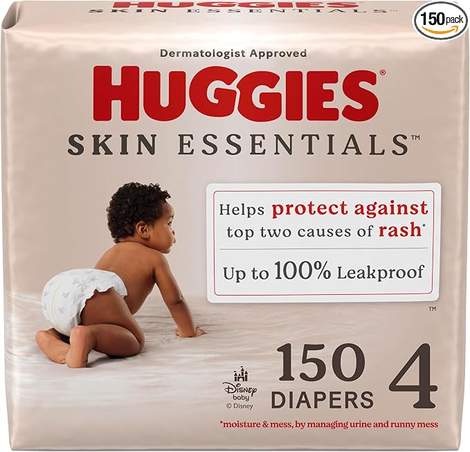 Huggies Size 4 Diapers, Skin Essentials Baby Diapers, Size 4, Packaging May Vary by Huggies%C2%AE