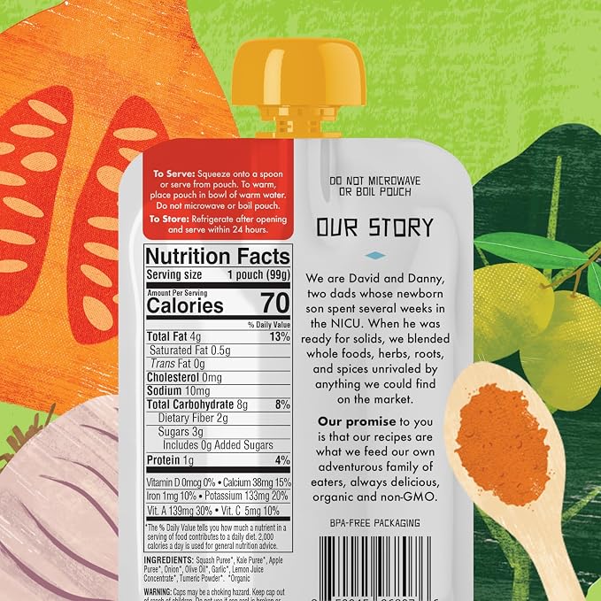Kekoa Foods Squash & Kale with Turmeric Baby Food Purée | 100% USDA - Image 2