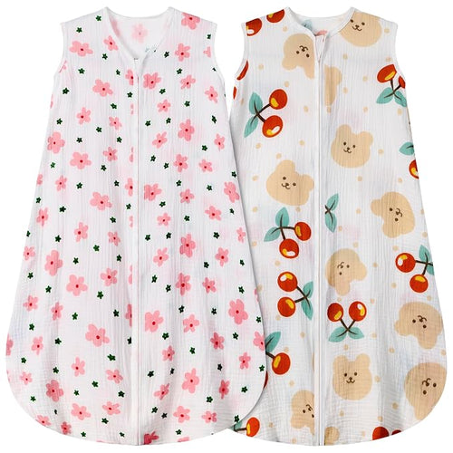 2 Pack Baby Sleep Sack 12-18 Months 100% Organic Cotton Muslin Baby Sleeping by BSTOPPT
