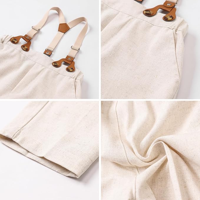 SANGTREE Boys Cotton Linen Suit Formal Set Baby Clothes Boy Gentleman Wedding - Image 5