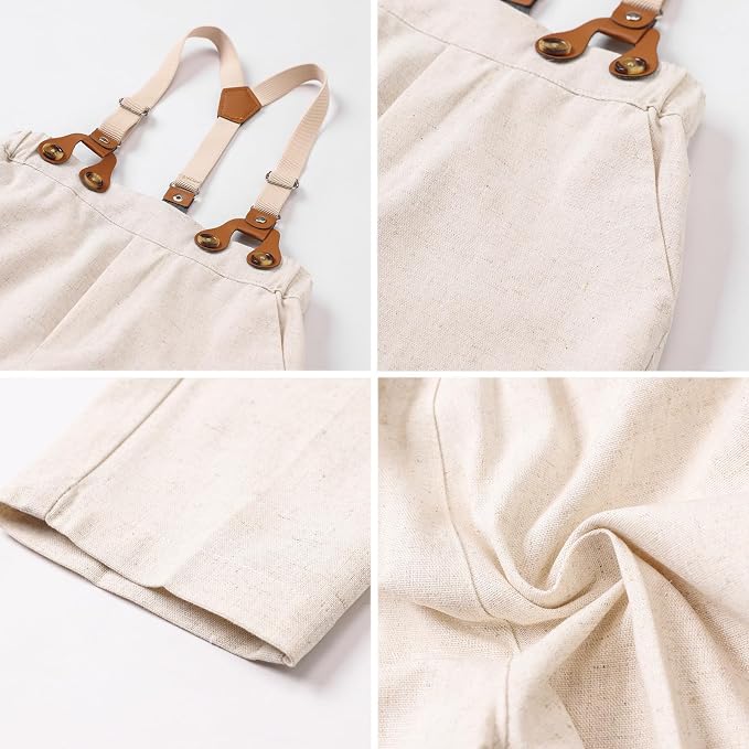 SANGTREE Boys Cotton Linen Suit Formal Set Baby Clothes Boy Gentleman Wedding - Image 5