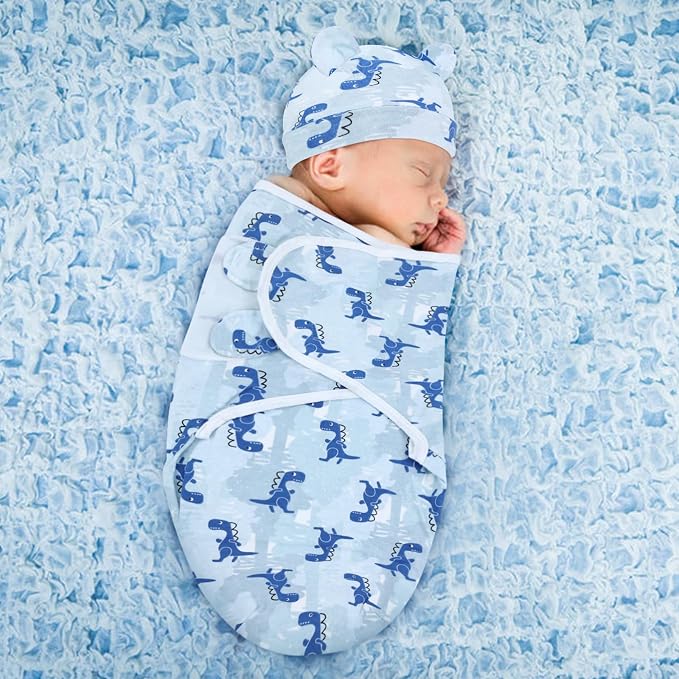Cinaci 2 Pack Adjustable Soft Cotton Blend Newborn Baby Receiving Swaddle - Image 5