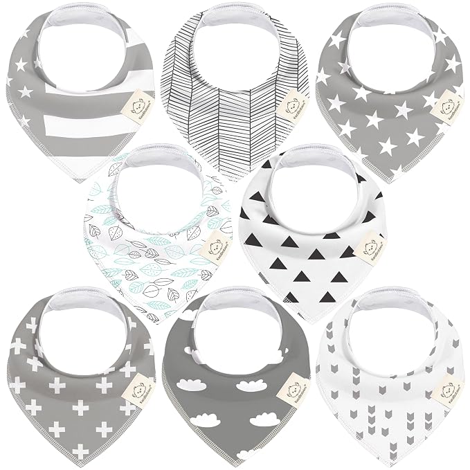 8-Pack Organic Baby Bandana Bibs by KeaBabies