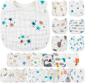 Zainpe 20Pcs Snap Muslin Cotton Baby Bibs Soft Absorbent Adjustable Burp Cloths by Zainpe