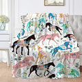 Colorful Floral Horse Blanket for Boys Girls, Flowers Animals Kids Throw by AUSMART
