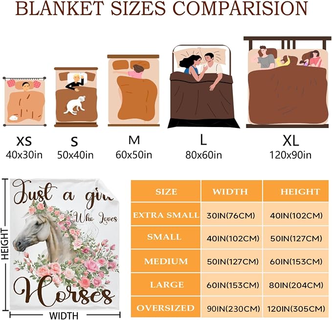 Just A Girl Who Loves Horses Throw Blanket - Image 3