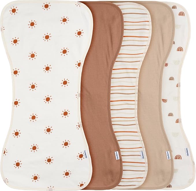 Gerber Baby Unisex Burp Cloths Rust Tan, Size 10.5" x 21" by Gerber