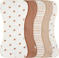 Gerber Baby Unisex Burp Cloths 5-Pack, Rust Tan, Size 10.5" x 21" by Gerber