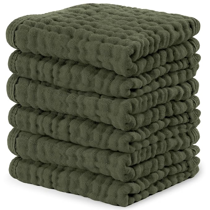 Comfy Cubs Muslin Baby Washcloths 6 Pack by ComfyCubs