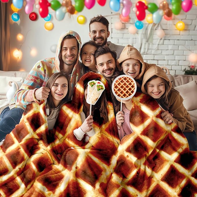 Lhedon Waffle Blanket Adult Size, 71 inch Food Blanket, Birthday Gifts - Image 7