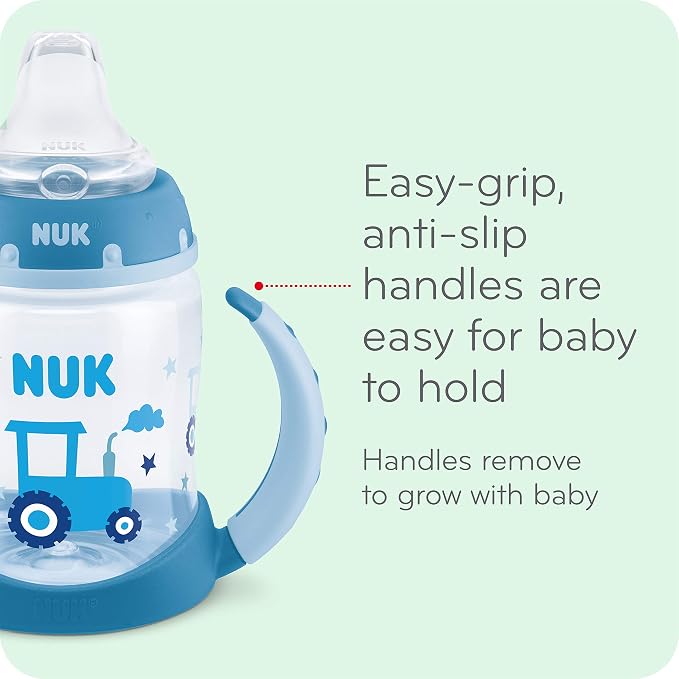 NUK Learner Cup, 5 Oz, Clouds & Stars – BPA Free, Spill Proof Sippy Cup - Image 2
