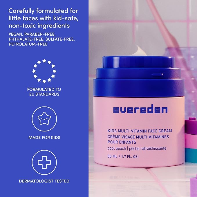 Evereden Kids Face Cream: Cool Peach, 1.7 oz. | Face Lotion | Clean and - Image 5