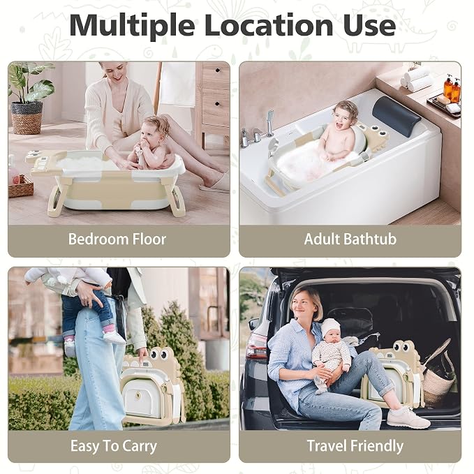 Collapsible Baby Bathtub for Newborn, Foldable Baby Bath Tub - Image 6