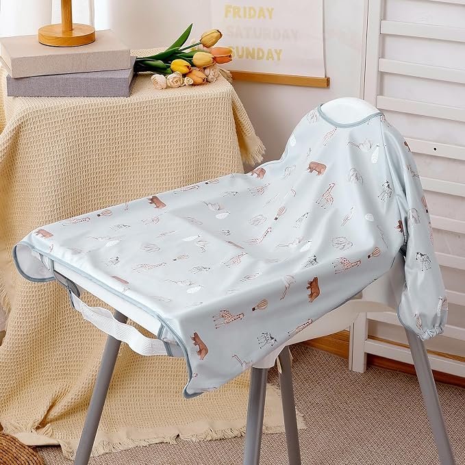 Happy Flute Long Sleeve Baby Bib-Mess Proof Baby Feeding Bibs - Image 5