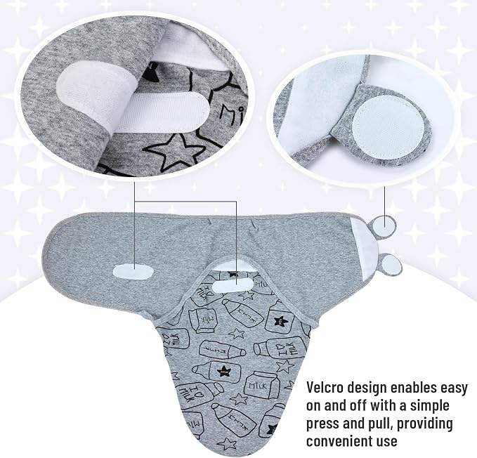 Cinaci 2 Pack Adjustable Soft Cotton Blend Newborn Baby Receiving Swaddle - Image 4