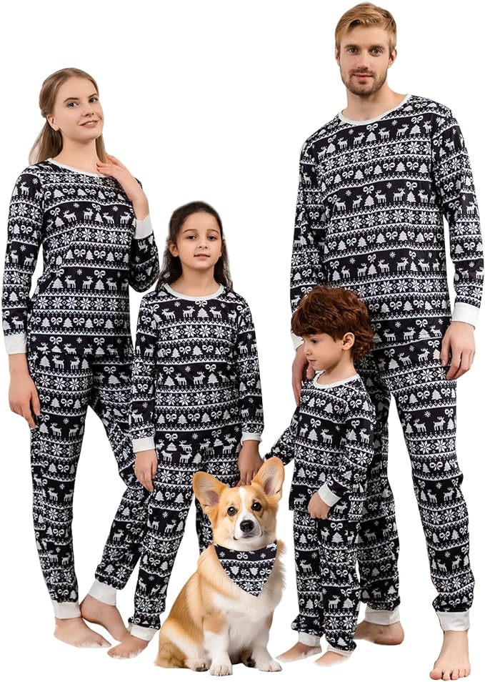 Schbbbta Family Matching Pajamas Holiday Sleepwear Long Sleeve Pjs Sets by SchbbbtaTouchYourLife