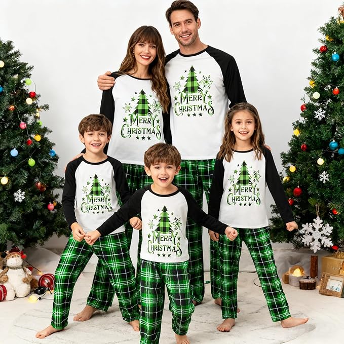 Awoscut Christmas Family Matching Pajamas Christmas Pjs Holiday Nightwear - Image 3