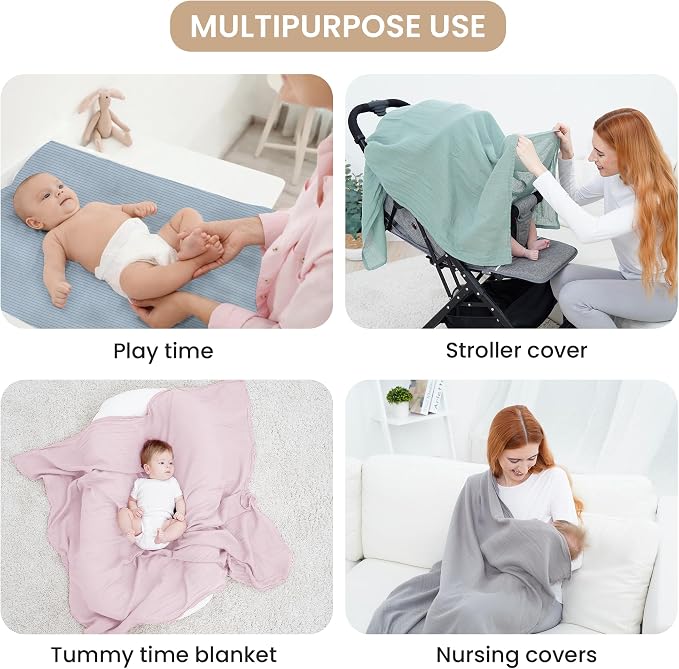 Jersey Unisex Swaddle Blanket, Ultra Soft Stretchy Receiving Blanket, Newborn - Image 7