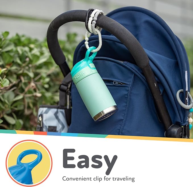 Nuby Thirsty Kids No Spill Flip-It Reflex Stainless Steel Travel Cup or Water - Image 6