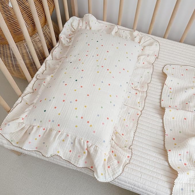 BuLuTu Kids Toddler Pillowcases Muslin Cotton Toddler Pillow Cases Colorful - Image 4