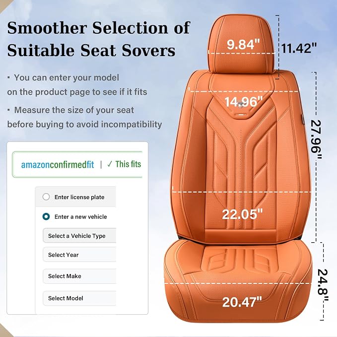Coverado Car Seat Covers Full Set, Automotive Seat Covers Car Seat Protector - Image 6