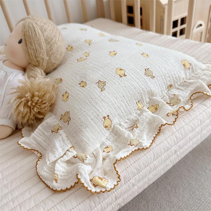 BuLuTu Cute Toddler Pillow Cases Cotton Muslin Toddler Pillowcase 1 PC - Image 4