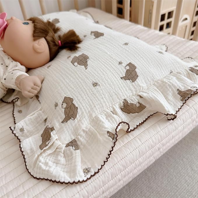 AOJIM Cute Cartoon Pattern Muslin Toddler Kids Pillow Case Super Soft Cotton - Image 6