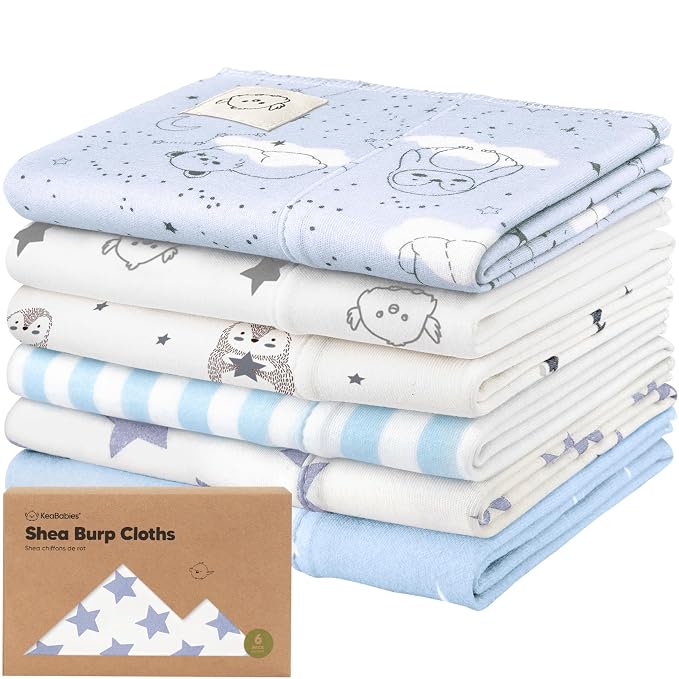 Organic Burp Cloths Baby Boy, Girl by KeaBabies