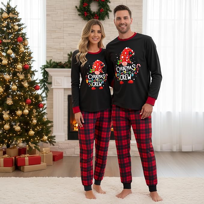 Awoscut Christmas Family Matching Pajamas Christmas Pjs Holiday Nightwear - Image 2